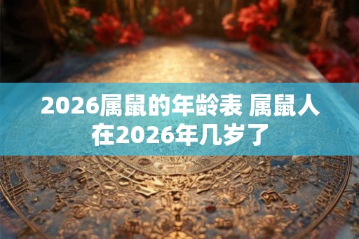 2026属鼠的年龄表 属鼠人在2026年几岁了