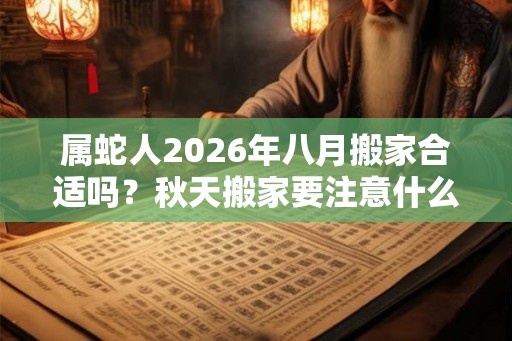 属蛇人2026年八月搬家合适吗？秋天搬家要注意什么？