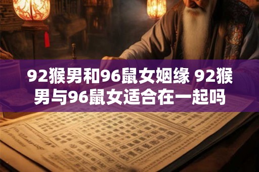 92猴男和96鼠女姻缘 92猴男与96鼠女适合在一起吗