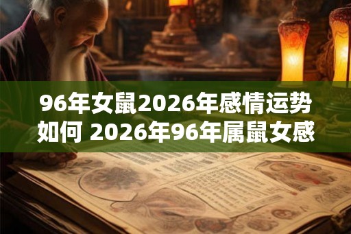 96年女鼠2026年感情运势如何 2026年96年属鼠女感情运势分析