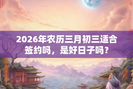 2026年农历三月初三适合签约吗，是好日子吗？