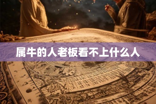 属牛的人老板看不上什么人