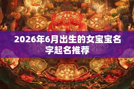 2026年6月出生的女宝宝名字起名推荐