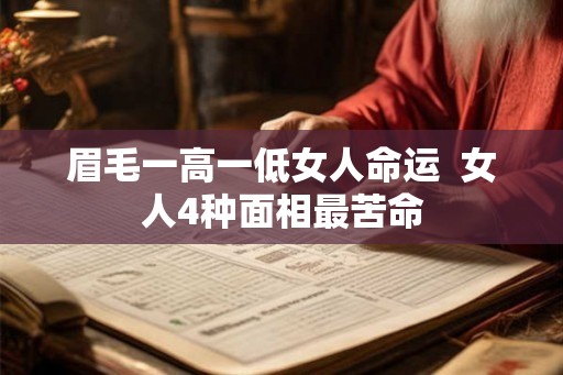 眉毛一高一低女人命运  女人4种面相最苦命