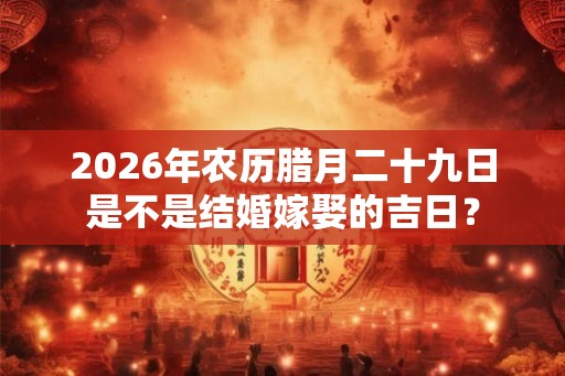 2026年农历腊月二十九日是不是结婚嫁娶的吉日？