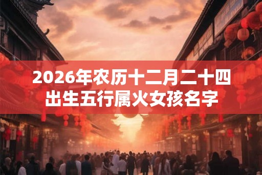 2026年农历十二月二十四出生五行属火女孩名字