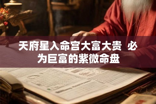 天府星入命宫大富大贵  必为巨富的紫微命盘