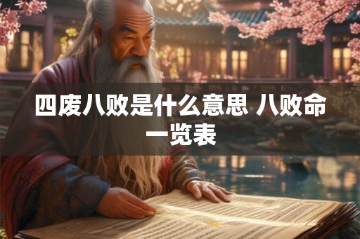 四废八败是什么意思 八败命一览表