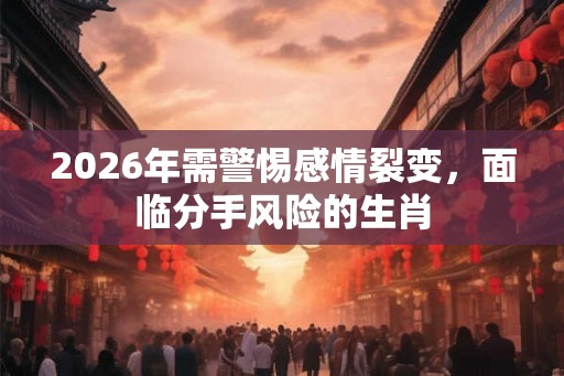 2026年需警惕感情裂变，面临分手风险的生肖