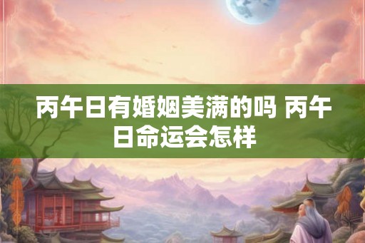 丙午日有婚姻美满的吗 丙午日命运会怎样