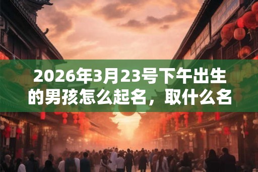2026年3月23号下午出生的男孩怎么起名，取什么名字吉祥？