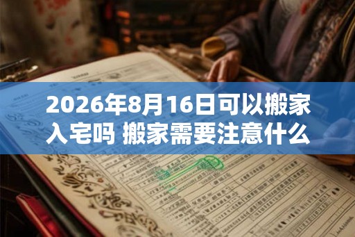 2026年8月16日可以搬家入宅吗 搬家需要注意什么