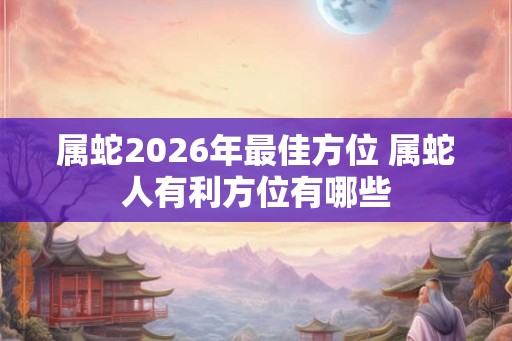 属蛇2026年最佳方位 属蛇人有利方位有哪些