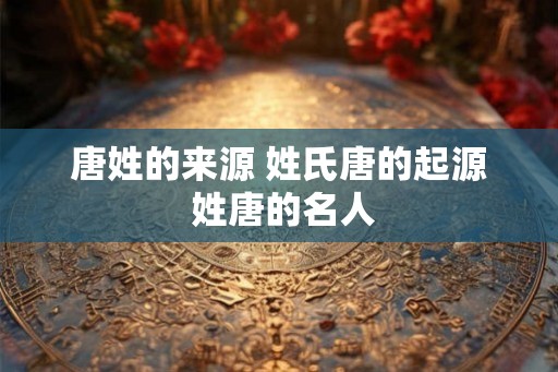唐姓的来源 姓氏唐的起源 姓唐的名人