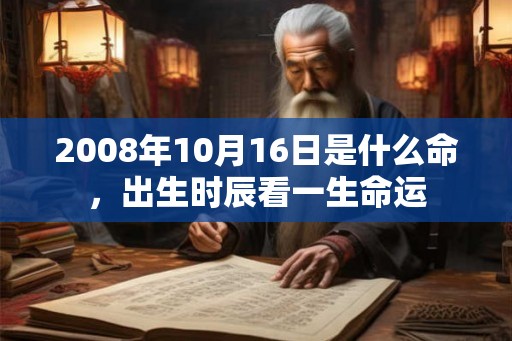 2008年10月16日是什么命，出生时辰看一生命运