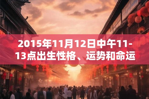 2015年11月12日中午11-13点出生性格、运势和命运