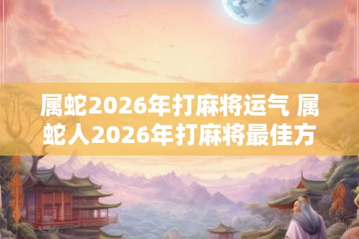 属蛇2026年打麻将运气 属蛇人2026年打麻将最佳方位