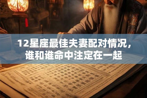 12星座最佳夫妻配对情况，谁和谁命中注定在一起