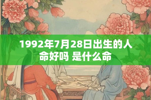 1992年7月28日出生的人命好吗 是什么命