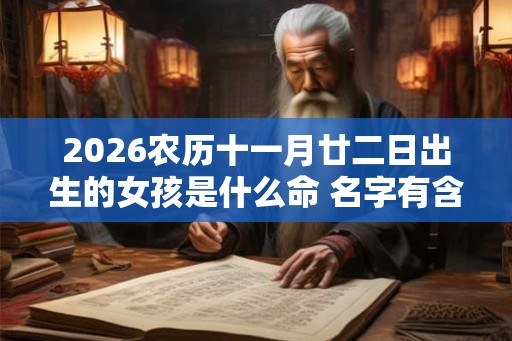 2026农历十一月廿二日出生的女孩是什么命 名字有含义介绍