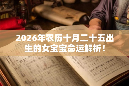 2026年农历十月二十五出生的女宝宝命运解析！