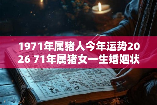 1971年属猪人今年运势2026 71年属猪女一生婚姻状况