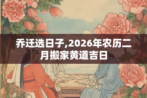 乔迁选日子,2026年农历二月搬家黄道吉日 乔迁选日子,2026年农历二月搬家黄道吉日