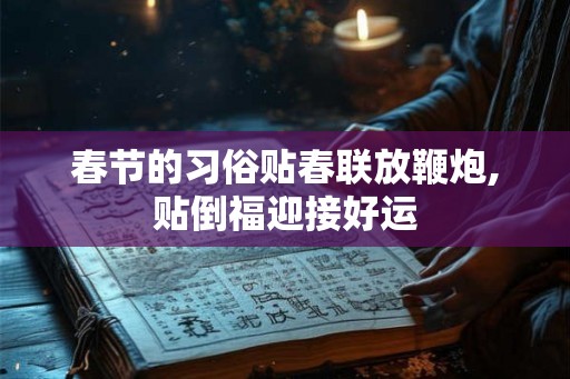 春节的习俗贴春联放鞭炮,贴倒福迎接好运