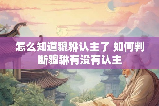 怎么知道貔貅认主了 如何判断貔貅有没有认主