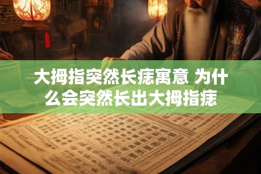大拇指突然长痣寓意 为什么会突然长出大拇指痣