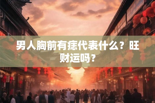 男人胸前有痣代表什么？旺财运吗？