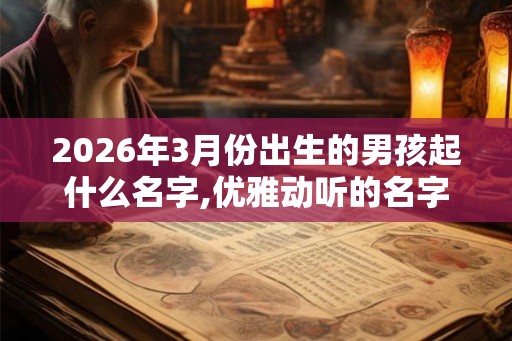 2026年3月份出生的男孩起什么名字,优雅动听的名字