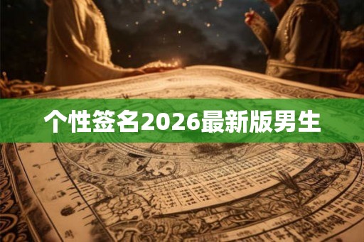 个性签名2026最新版男生