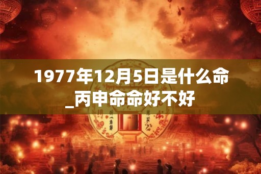1977年12月5日是什么命_丙申命命好不好