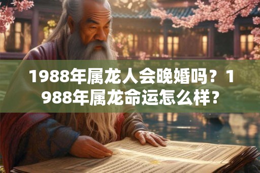 1988年属龙人会晚婚吗？1988年属龙命运怎么样？