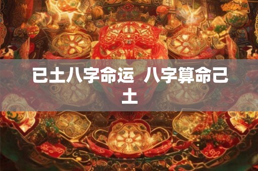 已土八字命运  八字算命己土
