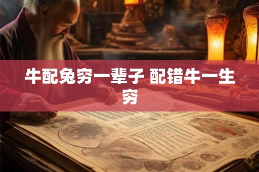 牛配兔穷一辈子 配错牛一生穷