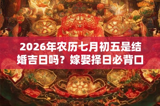 2026年农历七月初五是结婚吉日吗？嫁娶择日必背口诀