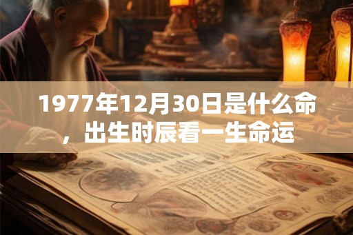 1977年12月30日是什么命，出生时辰看一生命运