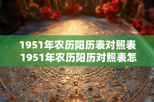 1951年农历阳历表对照表 1951年农历阳历对照表怎么使用