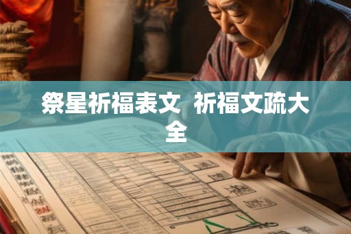 祭星祈福表文  祈福文疏大全