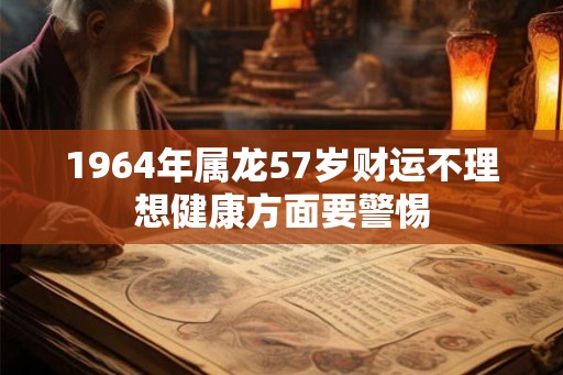 1964年属龙57岁财运不理想健康方面要警惕