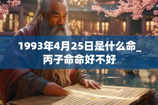 1993年4月25日是什么命_丙子命命好不好