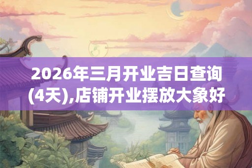 2026年三月开业吉日查询(4天),店铺开业摆放大象好吗 2026年三月开业吉日查询(4天),店铺开业摆放大象好吗