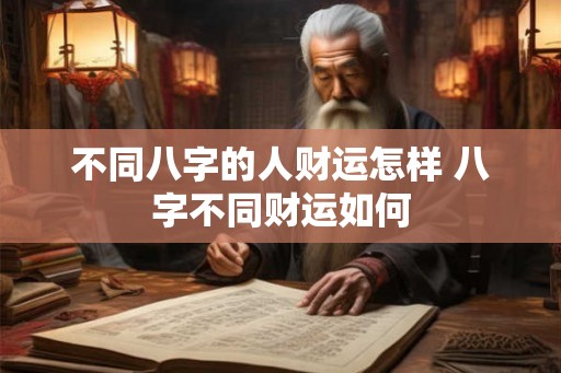 不同八字的人财运怎样 八字不同财运如何