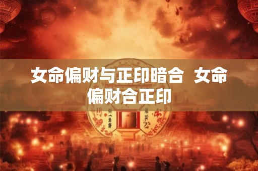 女命偏财与正印暗合  女命偏财合正印
