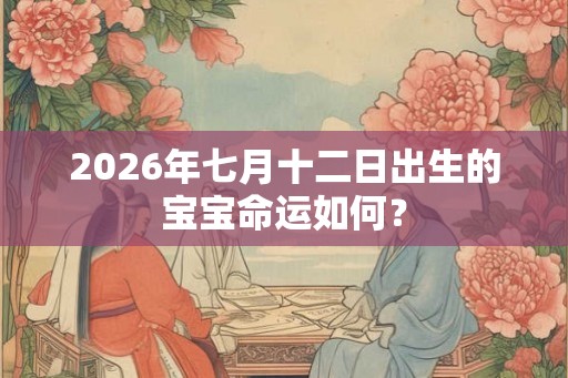 2026年七月十二日出生的宝宝命运如何？