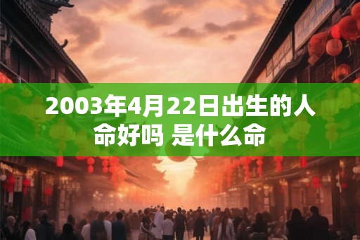 2003年4月22日出生的人命好吗 是什么命