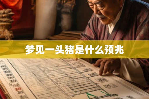 梦见一头猪是什么预兆
