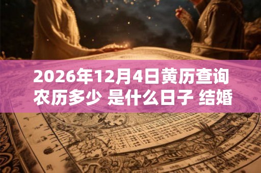2026年12月4日黄历查询 农历多少 是什么日子 结婚吉时